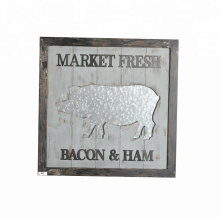 Mayco Home Decoration FARM DAIRY COW BACON & HAM Metal Wall Art